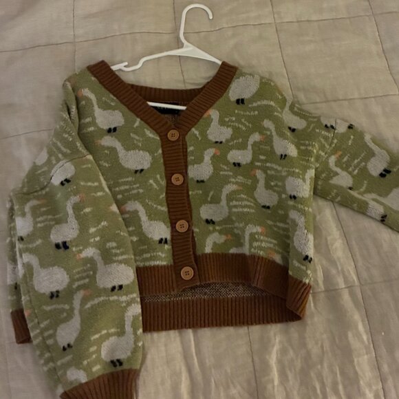 Duck Pattern Contrasting Cardigan - Picture 3 of 3